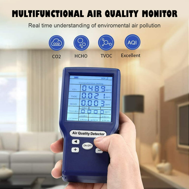 4-in-1 Indoor Air Quality Monitor Indoor Portable CO2 Monitor Tvoc Sensor  Temperature Detector Aqi Relative Humidity Home Monitoring Air Quality  Tester - China Tvoc Tester, Tvoc Sensor