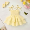 thumbnail image 5 of Younger Tree Baby Romper Dress Infant Summer Sleeveless Bodysuit Jumpsuit Outfits with Headband for 18-24 Months, 5 of 8