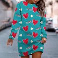 thumbnail image 2 of SZXZYGS Robes Décontractées pour Femmes Été Mode Féminine Saint-Valentin Imprimé Amour Col Rond Manches Longues Robe Décontractée (2) 2024, 2 of 4