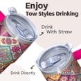 thumbnail image 4 of Bohemian Tumbler 20oz with Lid and Straw - Stainless Steel Insulated Coffee Cup, Double Wall Vacuum Travel Mug, Leakproof Thermal Design, 4 of 5