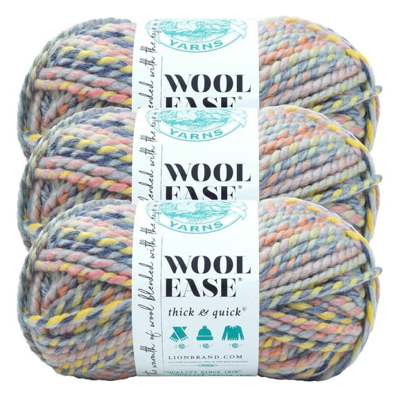 Lion Brand Yarn Wool-Ease Thick & Quick Dreamcatcher Super Bulky Acrylic, Wool Yarn 3 Pack