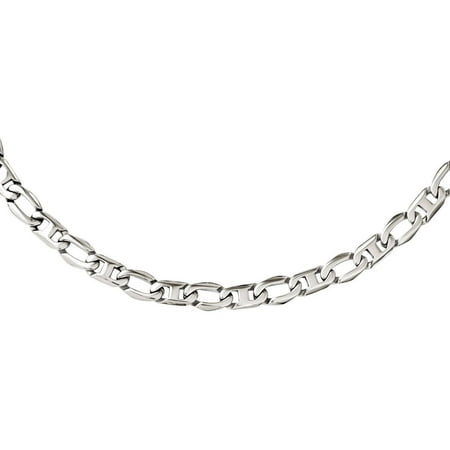 Primal Steel Stainless Steel Polished Open-Link Necklace, 24
