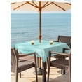 thumbnail image 3 of Outdoor Tablecloths with Umbrella Hole & Zipper, Turquoise 54x54 Inch Square Tablecloths, Modern Abstract Art Ombre Striped Waterproof Table Cloth, Patio/Pool/Picnic Table Covers, 3 of 8