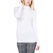 KOGMO Womens Long Sleeve Solid Basic Fitted Turtleneck Shirt