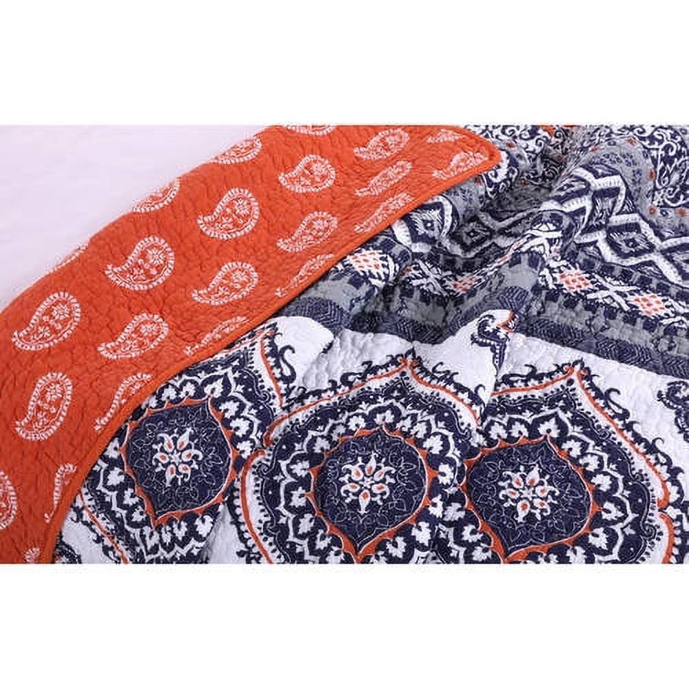 Global Trends Maya 3-Piece Saffron Floral Quilt Bedding Sets, Full Queen