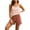 Red, variant on Miqool Women's Cotton Striped Pajama Sets Built-in Bra Tank Top Elastic Waist Shorts Soft Sleepwear 2 Piece Lounge Set