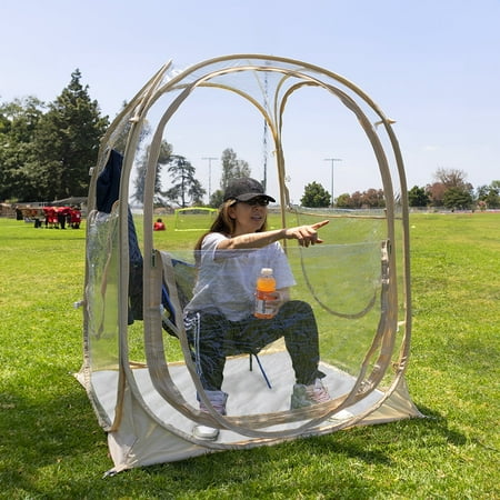Patio Gazebo Pop Up Weather-Resistant Pod Sports Tent - Instant Tent Shelter, Transparent Bubble Tent with Top Cover, Weather-Resistant, Sealed Floor, Portable for Camping, Fishing, Sporting Events