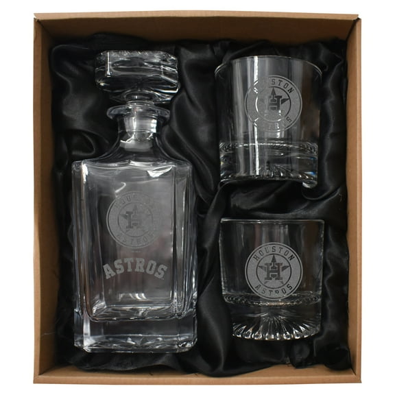 Houston Astros Three-Piece Decanter & Rocks Glasses Set