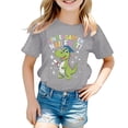 thumbnail image 4 of FYEGRE Girls Graduation Graphic T-Shirt for Kids, Children Academic Ceremony Short Sleeve Tee, Casual Wear for Graduation Party, School Anniversary Grey 10-11 Years, 4 of 4