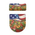 thumbnail image 2 of HELLHERO Sunflowers and The American Flag Stretch Adjustable Universal Polyester Fabric Toilet Seat Covers Set Household Dustproof Stretchy Fabric 17"x21" 2 Pcs Set, 2 of 8