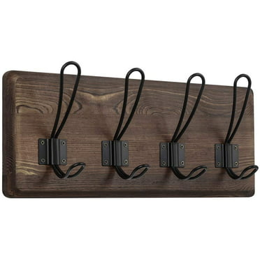 Wooden Mallet 36HCRLO 6 Hook Shelf in Light Oak - Brass - Walmart.com