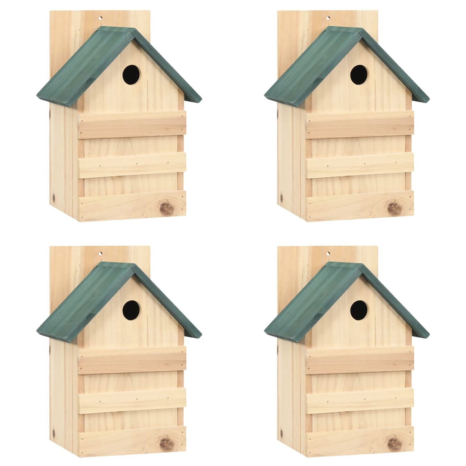 Pefilos 13" Bird Box House, 4 pcs Wood Bird Houses for Outside, Birdhouse for Clearance Garden Country Cottages, Beige Pefilos 13" Bird Box House, 4 pcs Wood Bird Houses for Outside, Birdhouse for Clearance Garden Country Cottages, Beige