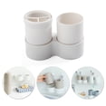 thumbnail image 1 of Fameei Toothbrush Holder Rinsing Cups Drinking Glass Toothbrush Mug Hanger Bathroom (White), 1 of 8