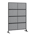 thumbnail image 1 of Écran d'Intimité en Métal Robuste et Résistant à la Rouille – Panneaux Décoratifs Autoportants pour Clôture avec Base Stable pour Patio, Terrasse, Balcon Ou Pelouse – Ensemble de 4 – Barrière Extérieure Résistante aux Intempéries – Noir, 120x180 cm, 1 of 7
