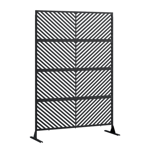 Panel de privacidad metálico para exteriores – 120x180 cm, color negro, 4 paneles, independiente, decorativo y resistente al óxido – Ideal para balcón, terraza, patio y jardín