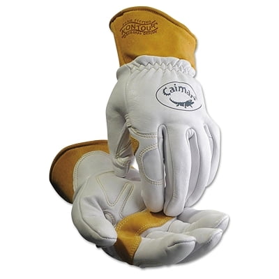 1871 Multi-Task Gloves, Boarhide/Goat/Ovis-Hide Leather, X-Large, White/Tan | Bundle of 5 Pairs