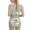 thumbnail image 3 of Daiia Kawaii Sushi printed 2 piece Swimsuit Bikinis for Women High Waisted Racerback Bathing Suits Summer Tummy Control Scoop Neck Swimwear-Small, 3 of 8
