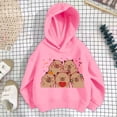 thumbnail image 2 of VOUZZA Girls Hoodies, Capybara Graphic Long Sleeve Oversized Lightweight Pullover Sweatshirt, Casual Spring Fall Hooded Sweater Top for Boys and Girls, 2 of 4