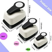 3pcs Circle Punch Set, 1 inch Circle Hole , 5/8 Punches, 3/8 Crafting Hole Puncher for Crafts