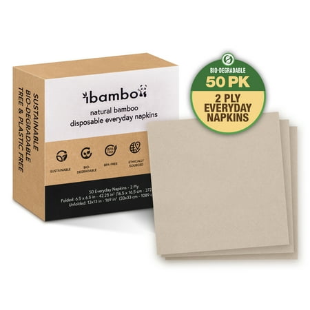 

Ibambo 50 Pack Bamboo Everyday Lunch & Dinner Napkins - 2 Ply