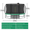 thumbnail image 3 of UIOWIO 14 ft Pumpkin Recreational Trampoline for Kids and Adults Outdoor Trampoline with Basketball Hoop Toddler Backyard Trampoline with Ladder,Enclosure Net,Storage Bag,Green, 3 of 7