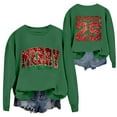thumbnail image 2 of Christmas T-Shirts And Sweatshirts, Women'S Sweatshirts, Long-Sleeved Pullover Sweatshirts, Women'S Long-Sleeved Tops, Fashion Letter Print, Comfortable Wear,Dark Green,2XL, 2 of 5