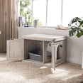 thumbnail image 4 of Unipaws Cat Litter Box Enclosure Furniture, Hidden Litter Box Cover Washroom, Dog Proof Cabinet for Large Cat, Weathered Gray, 4 of 7