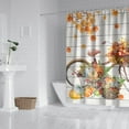 thumbnail image 2 of Rideaux de Douche Réutilisables en Polyester avec Crochets pour Baignoire, Fruits de Récolte, Citrouille, Automne, 2 of 5