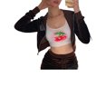 thumbnail image 2 of Txlixc Conjunto casual de 2 piezas para mujer, manga larga con patrón de corazón de diamantes de imitación, sudadera corta con capucha y falda Txlixc  Estilo de ocio, 2 of 8