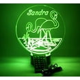 thumbnail image 2 of Flamingo Light Up Lamp LED Personalized Name Night Light Engraved Nautical Breeze Marine Table Lamp, Our Newest Feature - It's Wow, with Remote, 16 Color Options, Dimmer, Free Engraved, Great Gift, 2 of 10