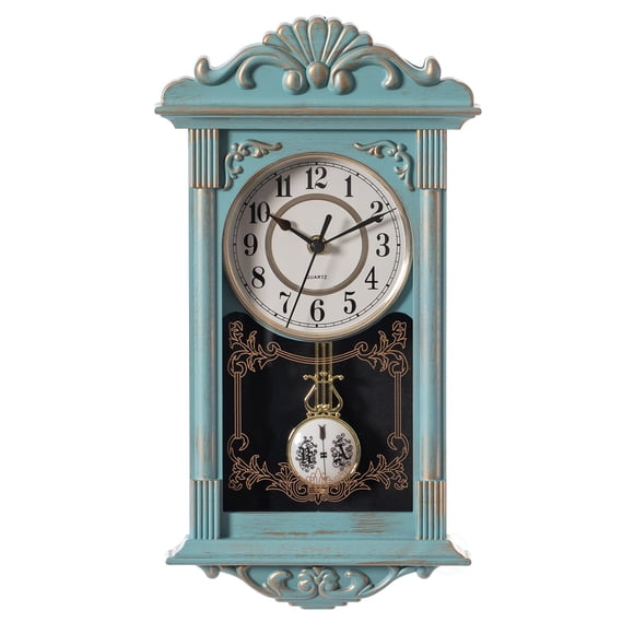 Reloj de Pared Estilo Reloj de Abuelo Vintage Clockswise 41 cm Azul