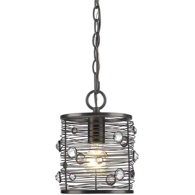 Golden Lighting 1998-M1L EBB Bronze Mini Pendant Ceiling Light