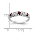 thumbnail image 2 of Solid 14k White Gold 2.75mm Garnet January Red Gemstone Diamond Engagement Ring Size 7.5 (.024 cttw.), 2 of 3