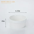 thumbnail image 2 of 12 oz Ramekins - 6 pcs Porcelain Ramekins Dishes for Souffle,Creme Brulee, Pudding, Custard Cups,Bakeware Bowls Set for Baking,Oven Safe, White 4.5 inch, 2 of 7