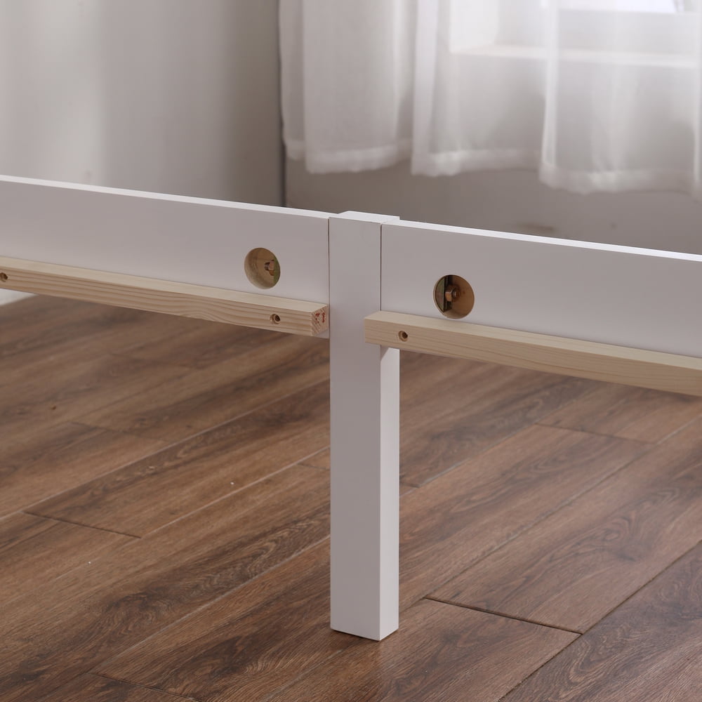 Kepooman Pine Platform Bed Frame with Headboard/wood Plank Support/no Spring Required/easy to Assemble, Queen Size-White Kepooman Pine Platform Bed Frame with Headboard/wood Plank Support/no Spring Required/easy to Assemble, Queen Size-White