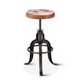 thumbnail image 3 of World Interiors Sterling 20.5" Leather Industrial Adjusting Barstool in Cream, 3 of 6