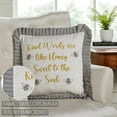 thumbnail image 5 of VHC Brands Embroidered Bee, Farmhouse Throw Pillow, Kind Words Are Like Honey, Grey & Yellow, 18x18, 5 of 7