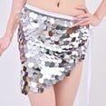 thumbnail image 2 of AGWOLF Sequin Skirt for Women Glitter Mermaid Mini Skirts Sparkly Belly Dance Hip Scarf Music Party Rave Wrap Skirt, 2 of 7