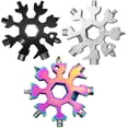 thumbnail image 1 of Paquete de 3 abridor de botellas de acero inoxidable con forma de copo de nieve 18 en 1, multiherramienta, tornillo Phillips plano Ns2, 1 of 3
