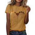 thumbnail image 1 of Pavied T-Shirts pour Femmes T-Shirts Graphiques Chandails en Molleton de la Saint-Valentin pour Femmes Imprimé Cœur Col Rond Manches Longues Hauts Décontractés Mignons Chemises de la Saint-Valentin en Coton Hauts d'Été Kaki m, 1 of 3
