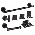 thumbnail image 1 of Gancho fuerte de acero inoxidable 304, gancho de Metal para abrigos, toallero, barra de toalla, conjunto de accesorios de baño, color negro, 1 of 10
