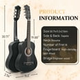 thumbnail image 2 of Ktaxon 30in Beginner Round Acoustic Guitar Starter Kit with Bag, Tuner, Extra Strings, Matte Black, 2 of 18