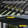 thumbnail image 3 of Outdoor Louvered Pergola, Aluminum Outdoor Louvered Pergola Patio with Adjustable Roof for Outdoor Deck,3*6FT,Black, 3 of 4