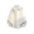 thumbnail image 2 of JTieacloth 2026 Men's Large Size Patchwork Solid Color Casual Loose Sleeve Collar Shirt Button Down Shirt for Men White, 2 of 4