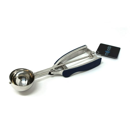 

Large Sized With Blue Rubber Grips Spring Loaded Lever Design For Sorbet Melon Meatballs Muffins and More 3 Ounce Scooper