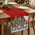 thumbnail image 3 of Christmas Tree Farmhouse Gnomes Table Runner 13x90in Non-Slip Cotton Linen Table Runners, Red White Green Dresser Scarves TableRunner for Dinner Kitchen Dining Wedding Party, 3 of 9