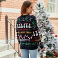 thumbnail image 2 of WQD Christmas Sweaters for Women Cute Fuzzy Funny Wintertime and Holiday Parties Knitted Pullover Sweater for Holiday Party New Year, 2 of 6
