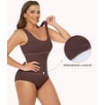 thumbnail image 4 of Vaslanda Women's Waist Trainer Seamless Round Neck Tummy Control Shapewear Bodysuit, 4 of 7