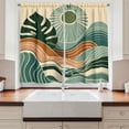 thumbnail image 3 of Ambesonne Monstera Kitchen Curtains, Abstract Landscape Boho, 55"x45", Evergreen Pale Seafoam, 3 of 3