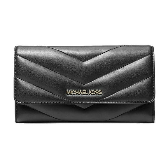 Michael Kors Women Large Trifold Leather Credit Card Holder Wallet Black $328